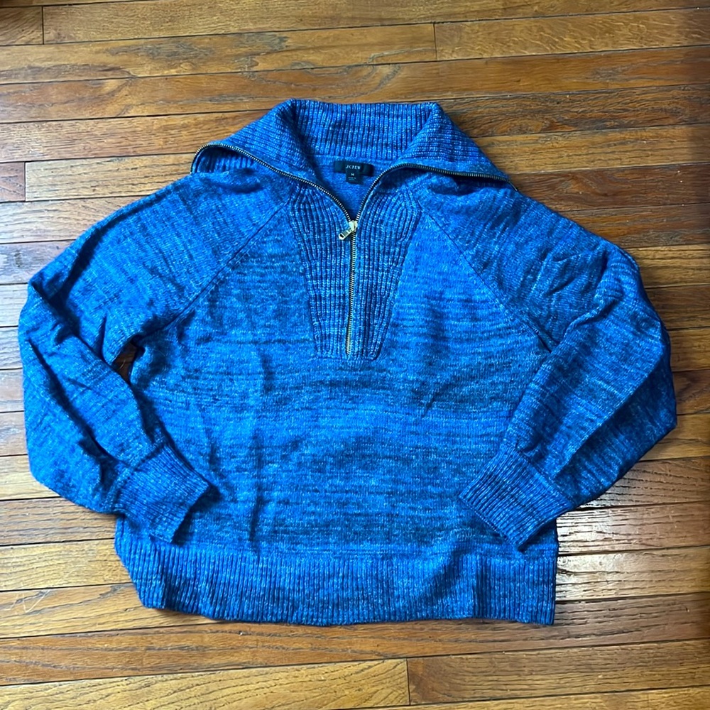 J Crew cashmere blend quarter-zip pullover